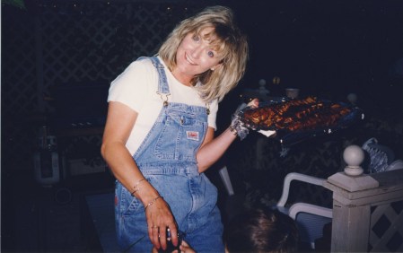 Shauna with food 1998