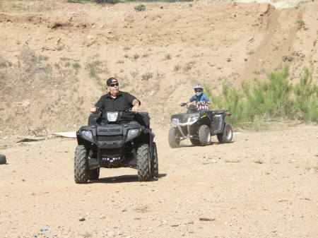 My Oldest grandson (out of 3) and I riding our ATV's near our house in Camp Verde, AZ