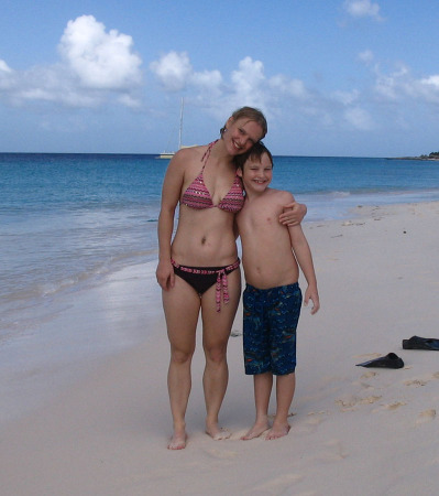 My son and I in Curacao