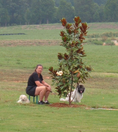 Me and my puppies slaving at the Farm (very happy)