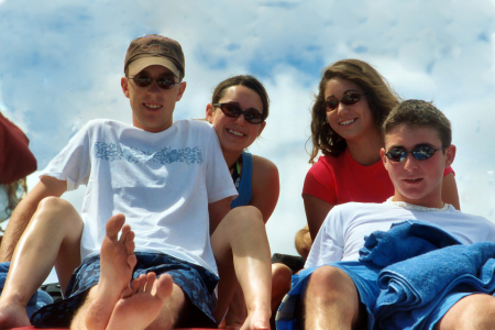 Brian (Jenny's husband), Jenny, Sara & Michael in Hawaii