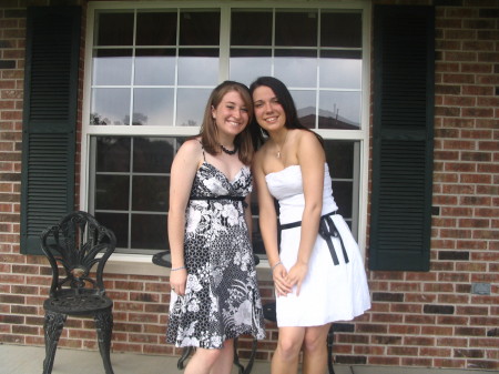 My daughter Jamie Lynn ( in the white dress) w/her friend Nikki