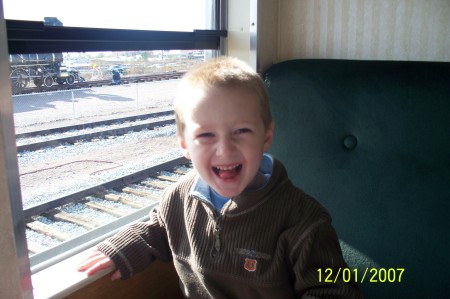 Jacob riding the Santa Train