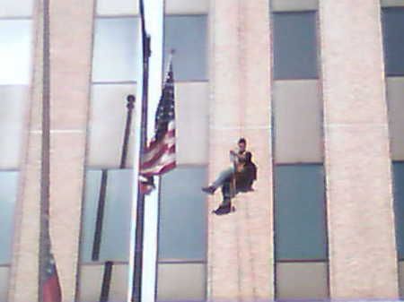 Andy rappelling