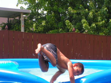 Zade swimming our pool 2010 006