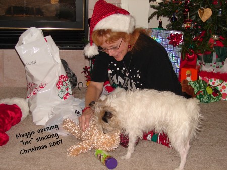 Christmas 2007 with my lovable mutt, Maggie