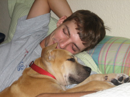 My son Christopher Kohler and his dog