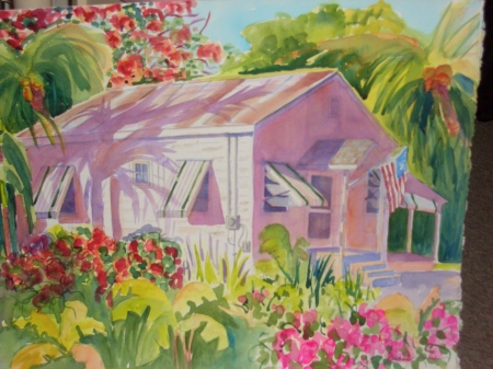 Watercolor Painting of Key West Home