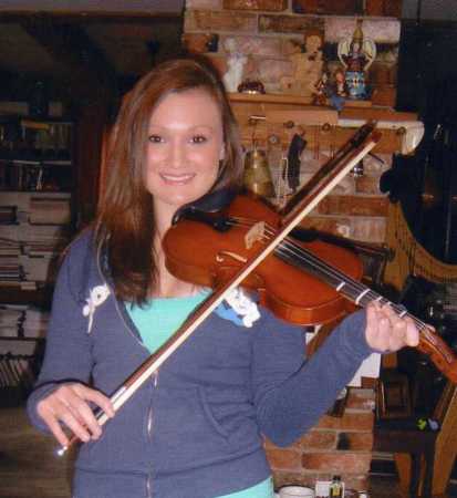 Sarah practicing her violin