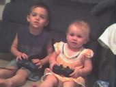 My grandbabies playing video games