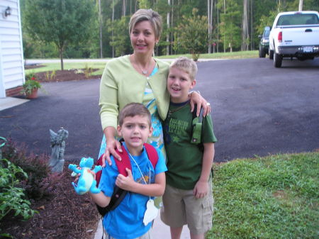 Regena and the kids ,ready for school