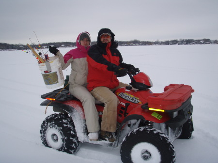 My daughter and I Ice Fishing in Minnesota