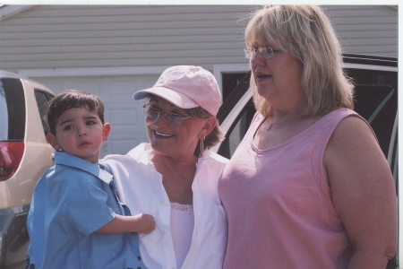 grandson, grandmother (me) and sister, his nanny
