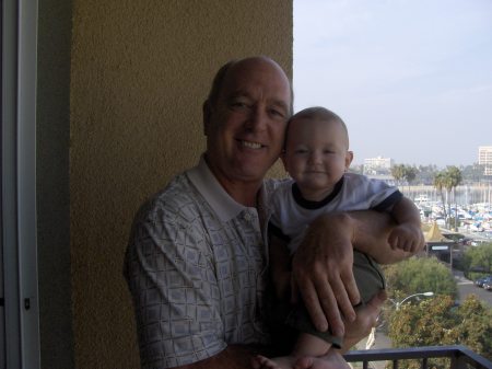 The grandson & I on my balcony in Marina Del Rey