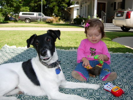 Claire and our smooth fox terrier, Butler.