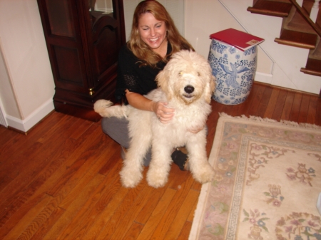 Me and one of my goldendoodle puppies