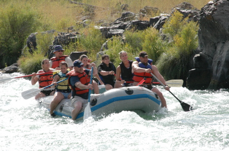 My son Chris, some of his Friends  and I on a Descutes River rafting trip