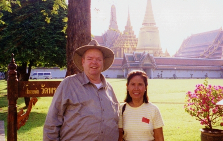 Bernie and Pok at the Thai Royal Palace.