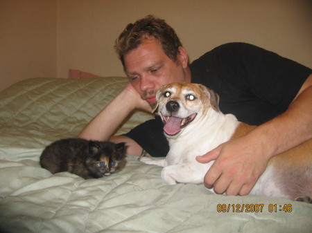 Barry with our family pets