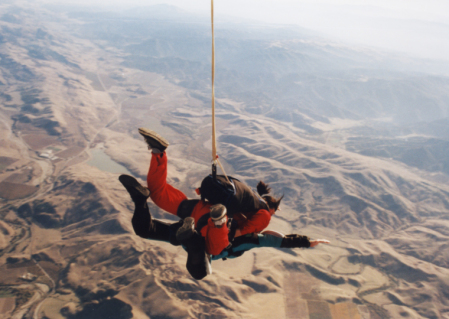 Skydiving over Hollister, 2001