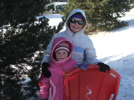 Michaela and Melissa -- Snow bunnies!