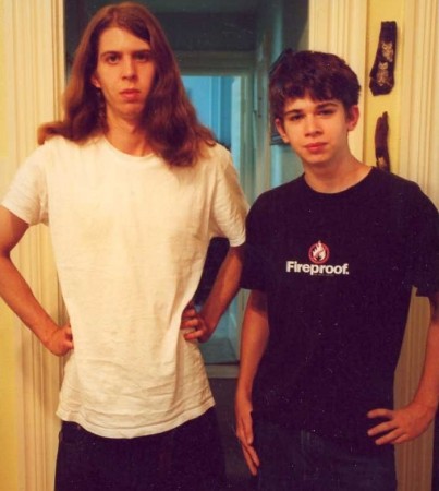 Last picture of James (L) with Travis (R)