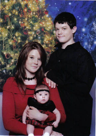 My oldest daughter Heather (16) son Dalton (14) and baby girl Sarahlee (4 mo.)