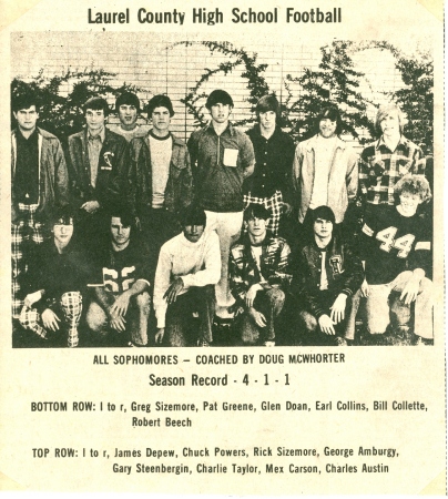 Laurel County High School 1974 J.V. Football Team