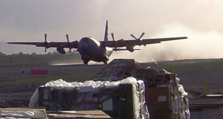 C130 rollong down the strip