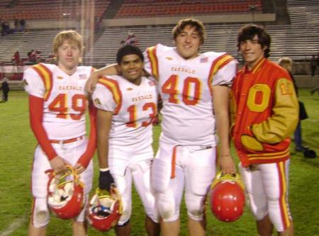 My son Micheal #40 with friends after the big game at UOP