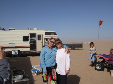 April and I motorcycle riding in Glamis