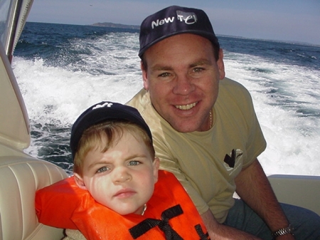 Kerr & Daddy on Grandpa's boat