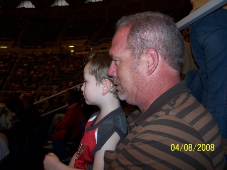 JD and Brian watching the Harlem Globetrotters