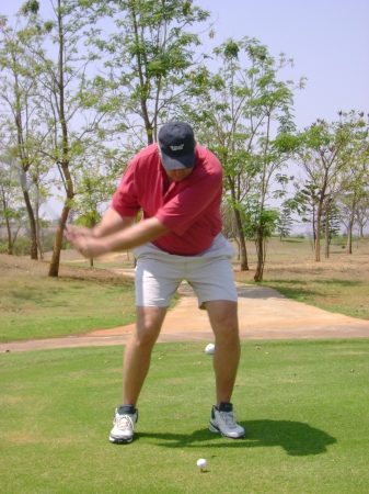 Playing golf in Bangalore India