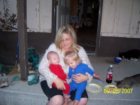 Holding grandbabies 2007