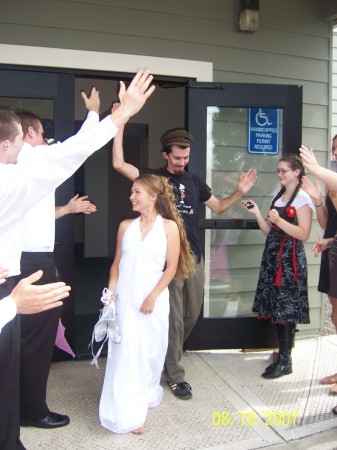 joy on her wedding day