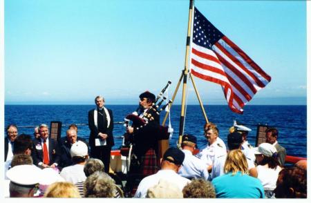 Edmund Fitzgerald ceremony, July 1999 in the middle of Lake Superior