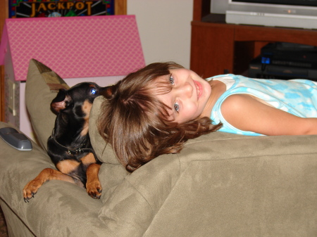 A girl and her dog