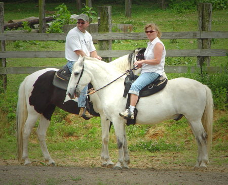 Jerry and Tiffin on their horses -2003-