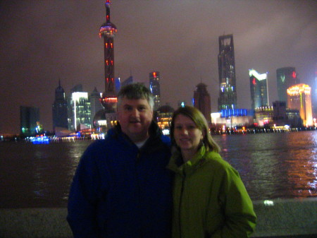 Rachel and me along the Pudong River -Shanghai