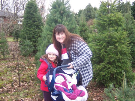 My girls at the Christmas Tree Farm