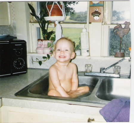 Heather's sink bath...