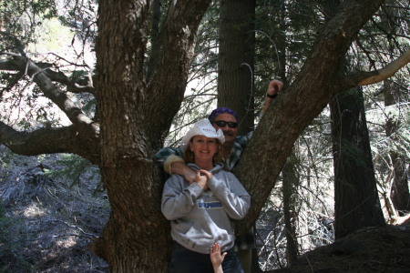 Susan and "Ted Nugent" in the woods