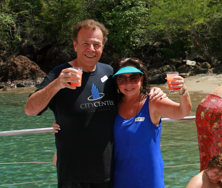 Enjoying some rum punch-2010 Caribbean cruise