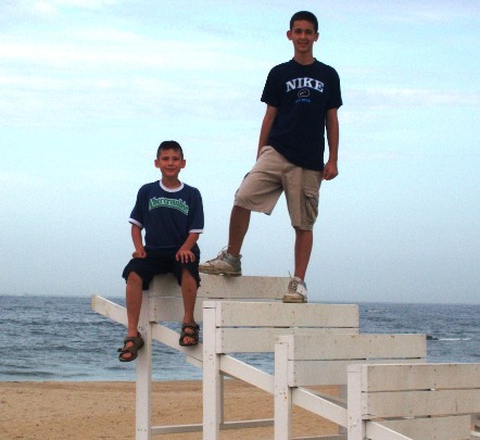 AJ and Andrew on the beach