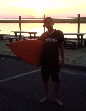 DJ with his new surf board, 14