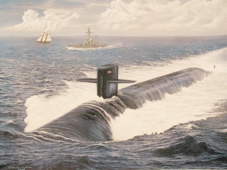 painting at commissioning of Maryland SSBN 738