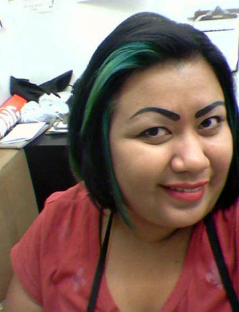 new hair color.... i like the green