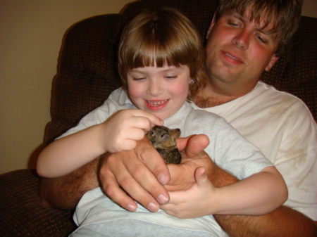 Karlee and Hubby with little bunny rabbit