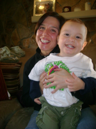 Chelsea &  Aiden on his 2nd birthday 5-3-08